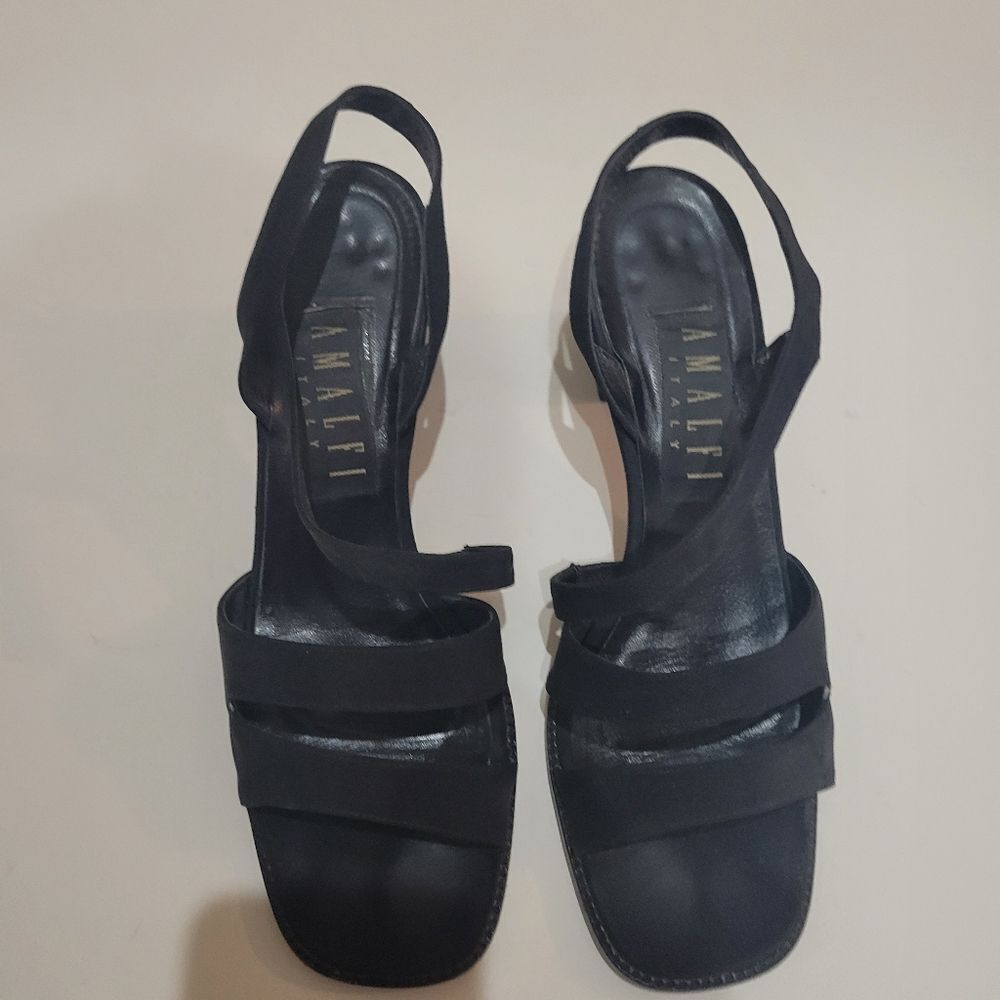 Amafl Black Strap Heels Size 8 1/2